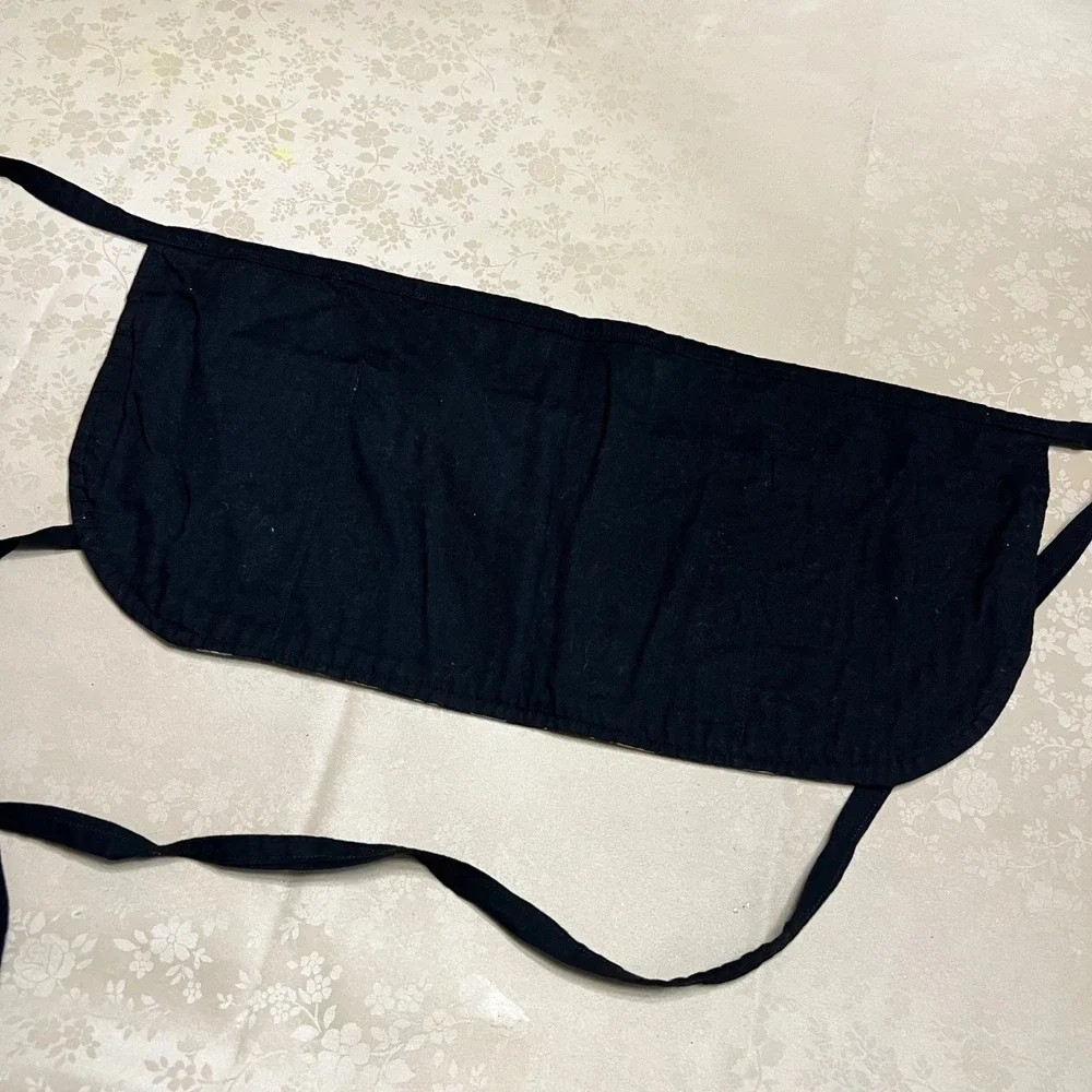 Handmade Dog Print Half Apron 3 Pockets Groomer Server Teacher Black Multi Color